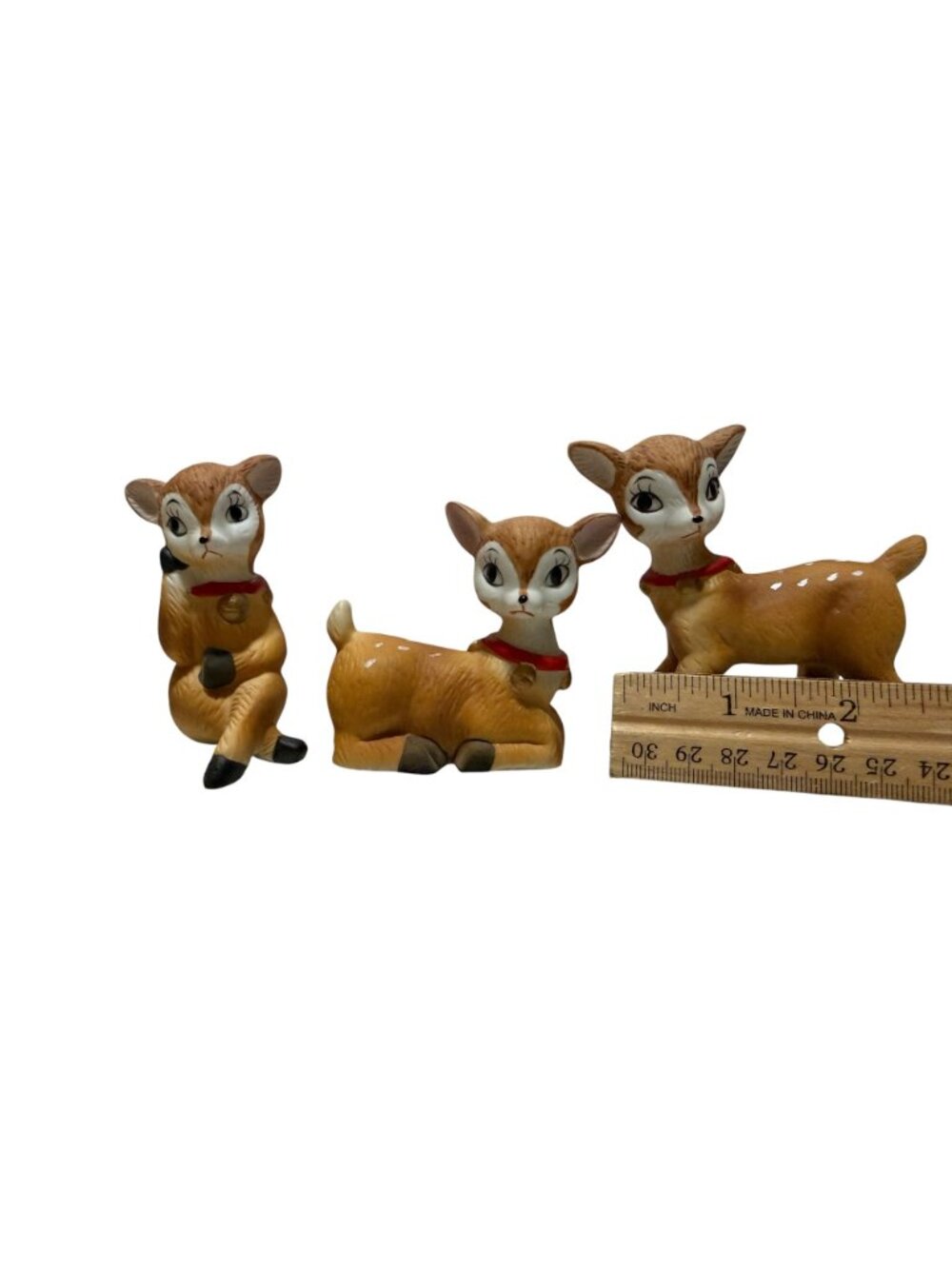 Homco Vintage Set of 3 Ceramic Deer Figurines Collectibles Christmas Holiday - Picture 7 of 8
